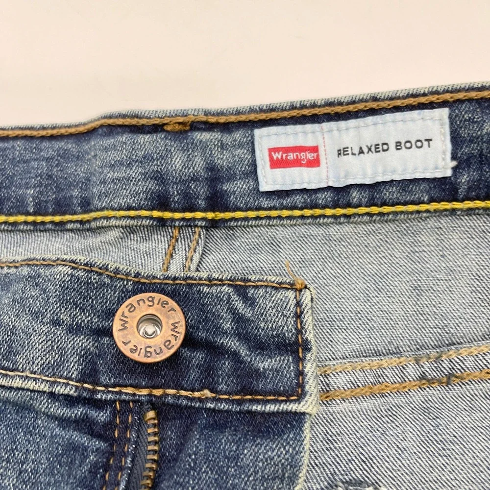 Wrangler Mens Relaxed Bootcut Jeans Size 34x34 Stretch Workwear Western Heritage